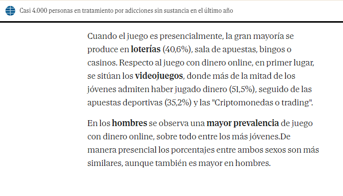 Mención en El Mundo a Adictalia